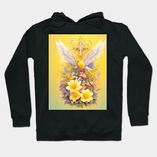 Large wing bird with cross Hoodie